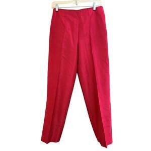 INC International Concepts Red 100% Silk Straight Leg Dress Pants Women's S